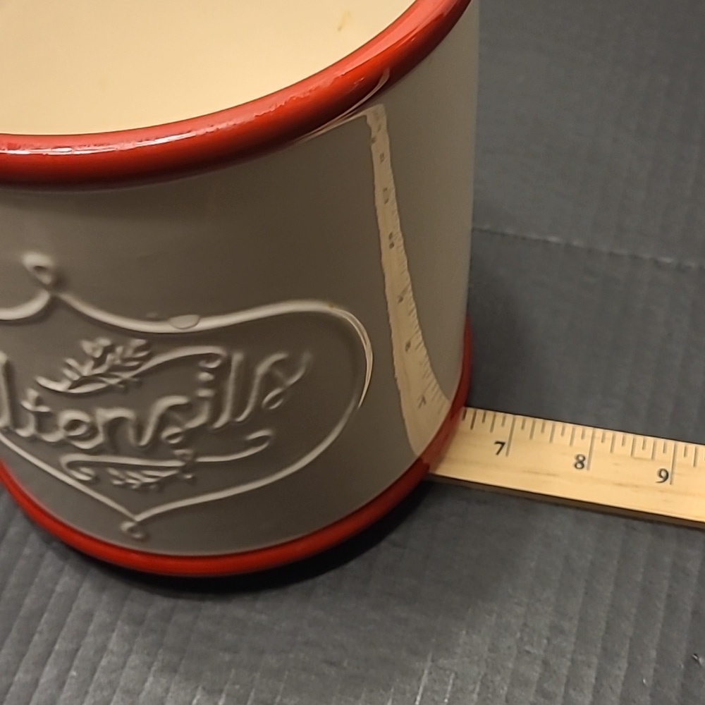 PIONEER WOMEN Cream and Red Utensil Holder - Picture 6 of 6